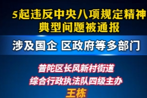 5起违反中央八项规定精神典型问题被通报，涉及国企、区政府等多部门
