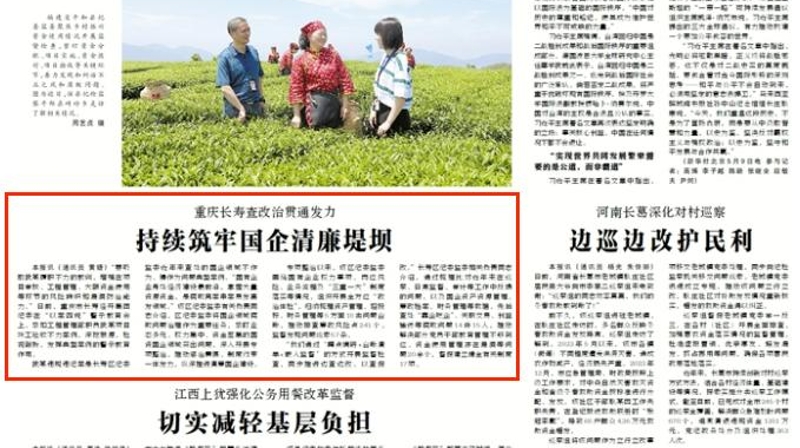 中国纪检监察报看重庆｜长寿：查改治贯通发力 持续筑牢国企清廉堤坝