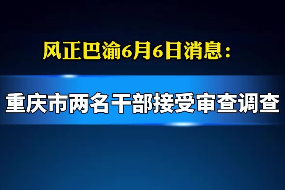 重庆市两名干部接受审查调查#审查调查