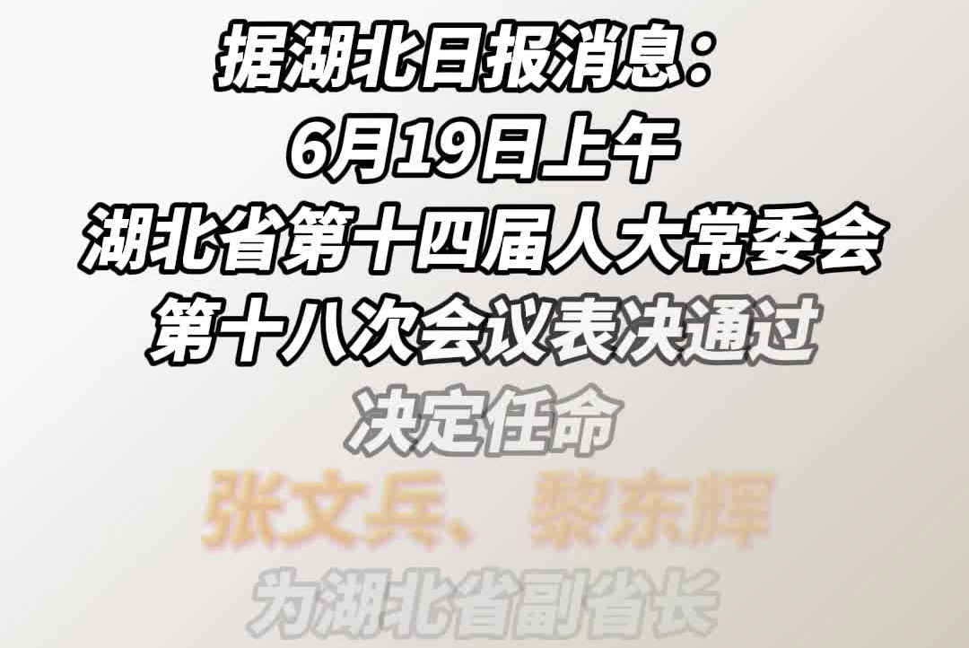 湖北新任两位副省长