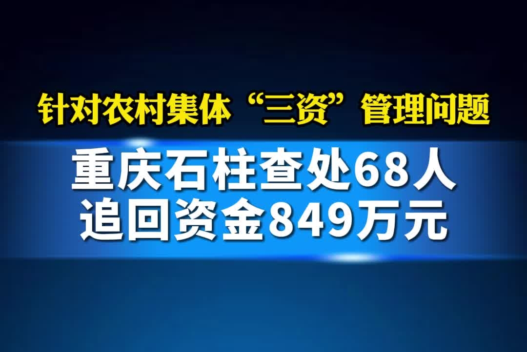 重庆石柱查处68人 追回资金849万元#石柱#反腐