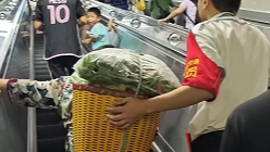 重庆地铁工作人员一路护送因摔倒不敢坐扶梯的卖菜阿姨