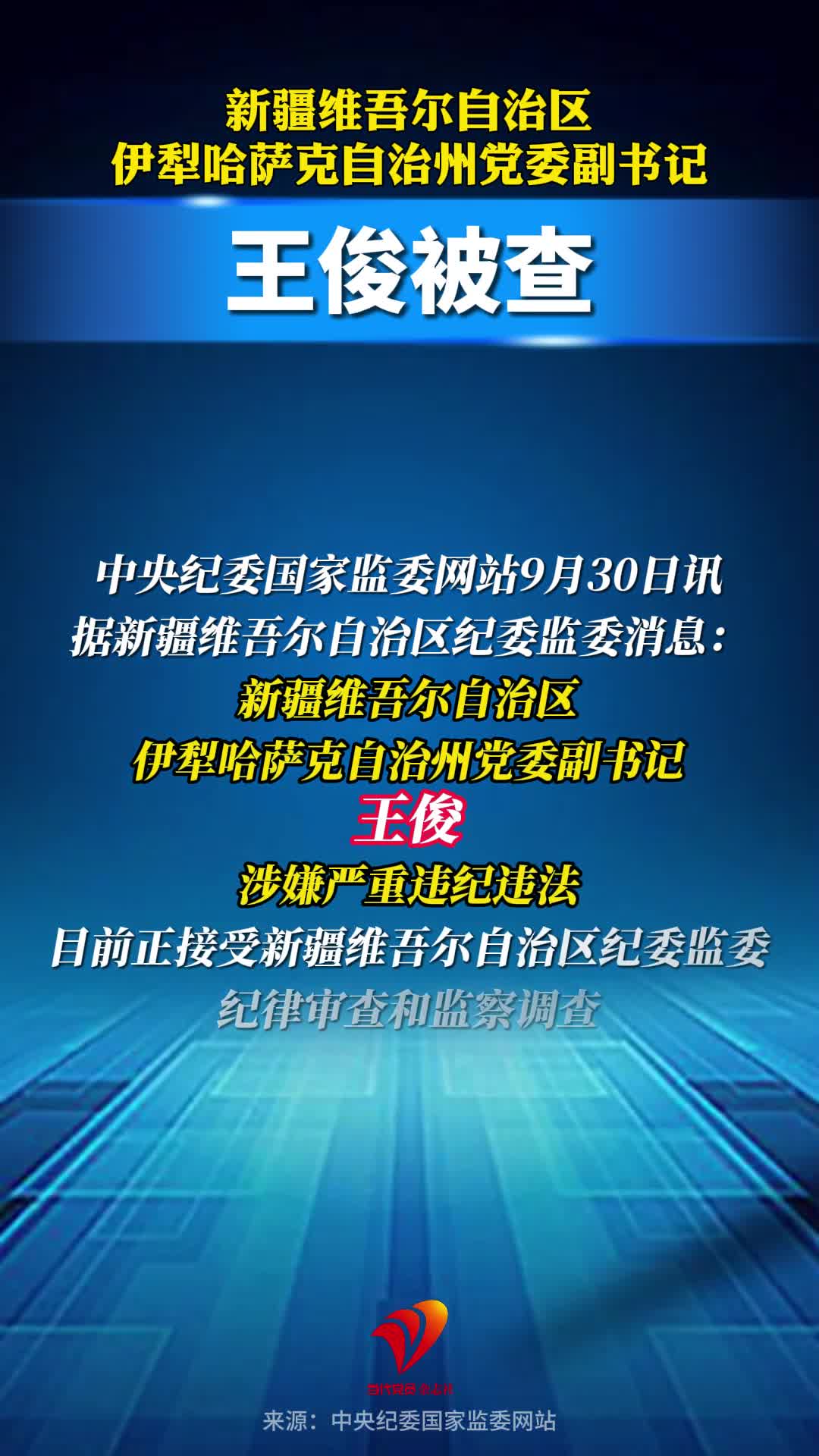 王俊被查