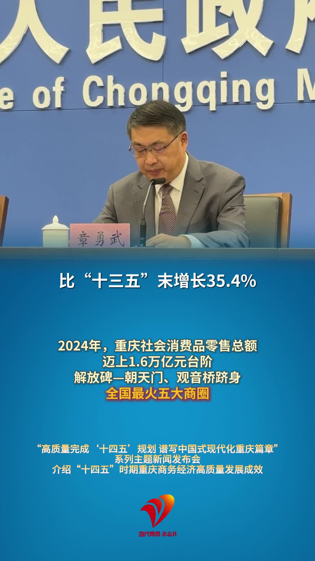 重庆连续四年登顶新华社发布的“中国十大夜经济影响力城市”。2024年，重庆社会消费品零售总额迈上1.6万亿元台阶，较“十三五”末增长35.4%，解放碑—朝天门、观音桥跻身全国最火五大商圈。#夜经济 #重庆 #解放碑 #观音桥