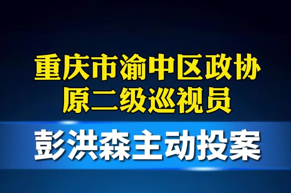 重庆市渝中区政协原二级巡视员彭洪森主动投案