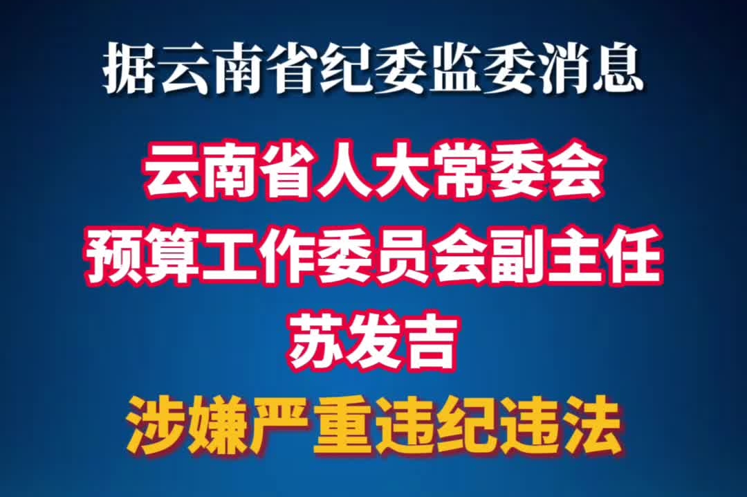 云南省人大常委会预算工作委员会副主任苏发吉被查