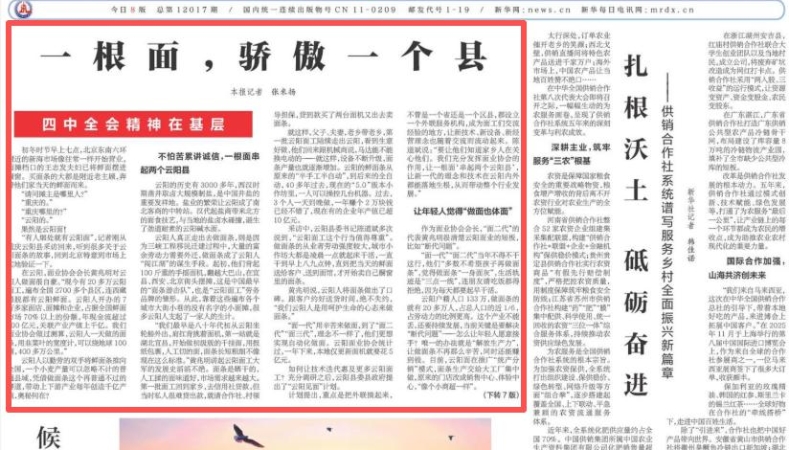 新华每日电讯看重庆｜一根面，骄傲一个县