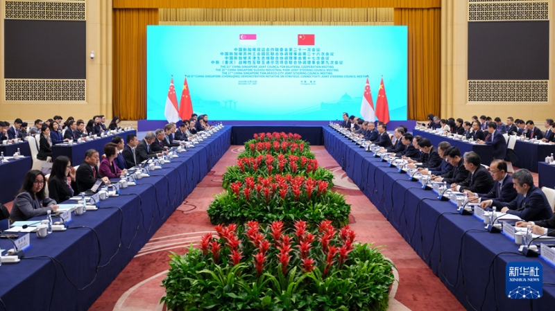 丁薛祥会见新加坡副总理颜金勇并共同主持中新双边合作机制会议