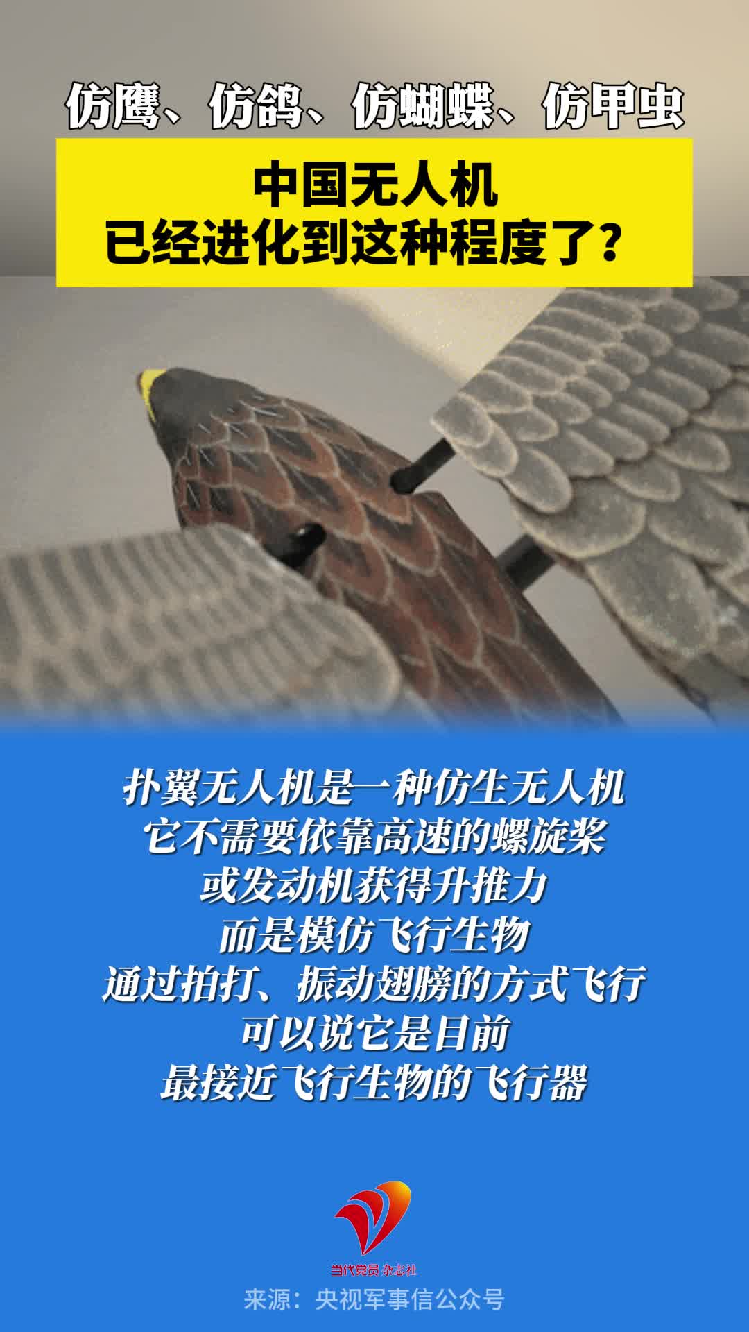 仿鹰、仿鸽、仿蝴蝶、仿甲虫，中国无人机已经进化到这种程度了？