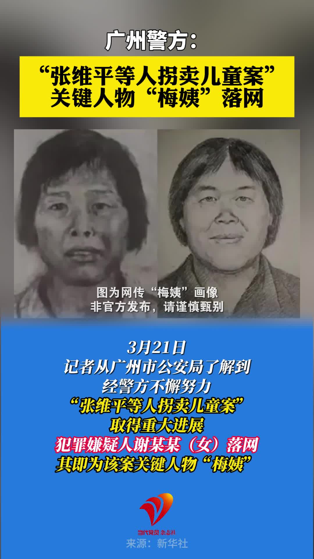 “张维平等人拐卖儿童案”关键人物“梅姨”落网！