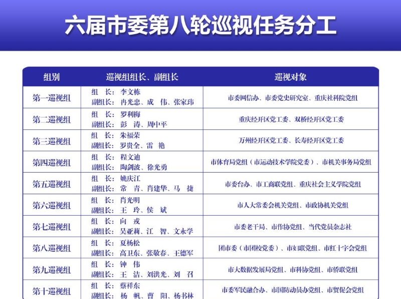 六届重庆市委第八轮巡视启动 宋依佳马震出席动员部署会