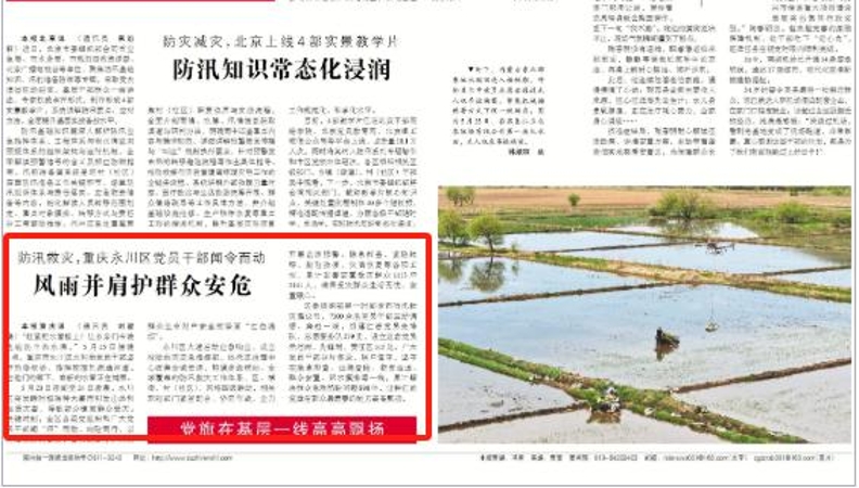 中国组织人事报看重庆丨防汛救灾，重庆永川区党员干部闻令而动 风雨并肩护群众安危