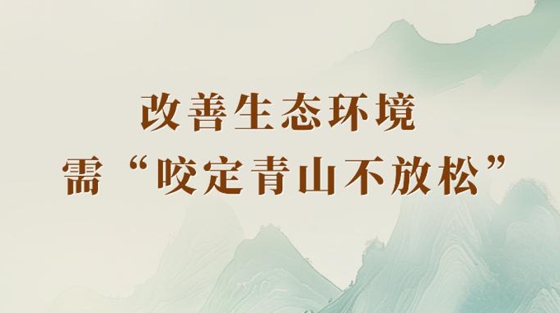 改善生态环境需“咬定青山不放松”