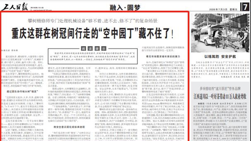 工人日报看重庆｜这群在树冠间行走的“空中园丁”藏不住了！