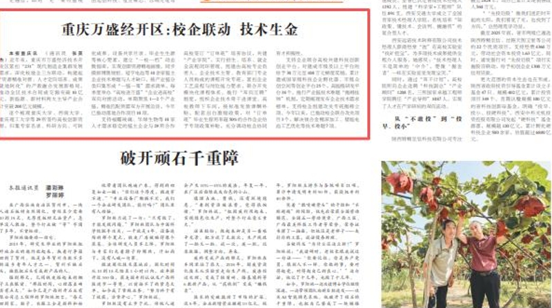 中国组织人事报看重庆｜万盛经开区：校企联动 技术生金