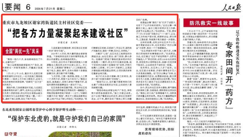 人民日报看重庆｜九龙坡区谢家湾街道民主村社区党委——“把各方力量凝聚起来建设社区”
