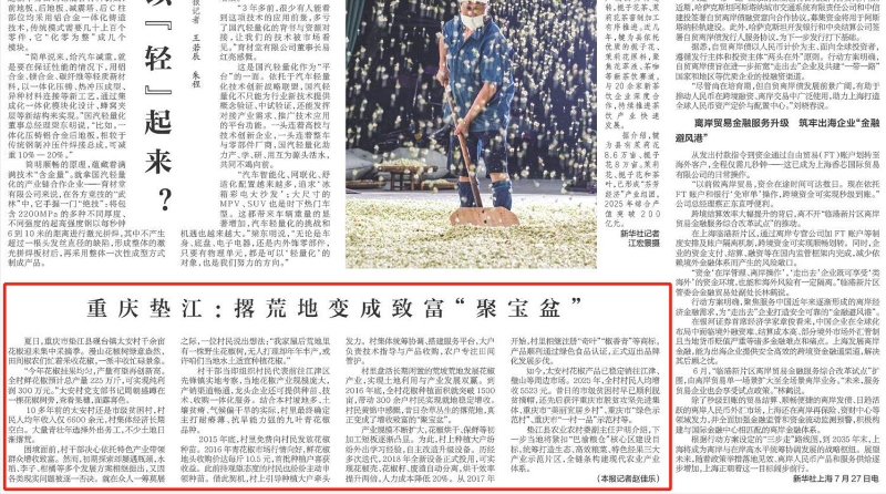 新华每日电讯看重庆｜垫江：撂荒地变成致富“聚宝盆”