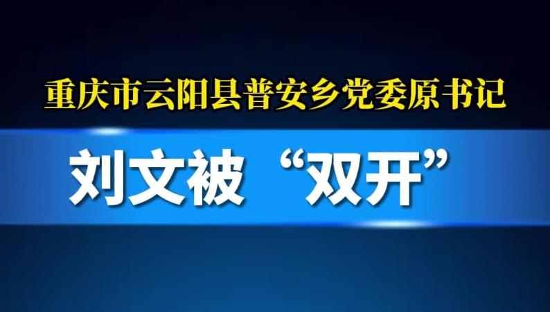 重庆市云阳县普安乡党委原书记刘文被“双开”