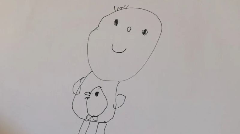 走失小孩：我可以画我妈妈出来。民警：这是你妈妈？