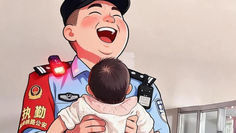 谁能拒绝萌娃求抱抱？民警温柔抱起后笑得合不拢嘴